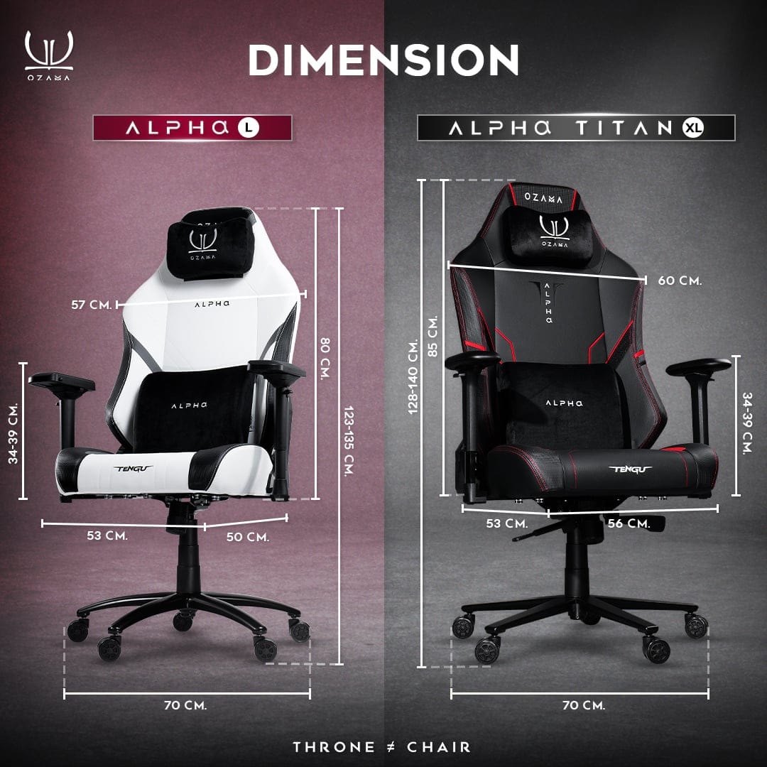 เก้าอี้เกมมิ่ง OZAMA ภายใต้แบรนด์ TENGUGAMINGGEARS รุ่น ALPHA TITAN (CH-APT-L-BK) สีดำ เบาะหนัง_8